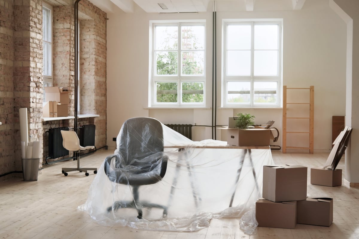 Property being cleared of furniture and debris